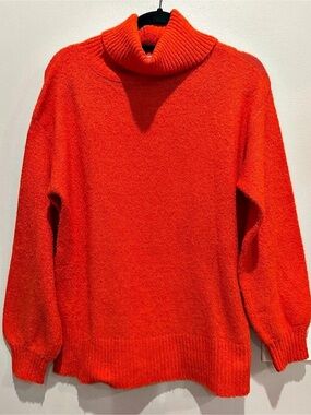 Staccato Cowl Neck Sweater in Orange Small